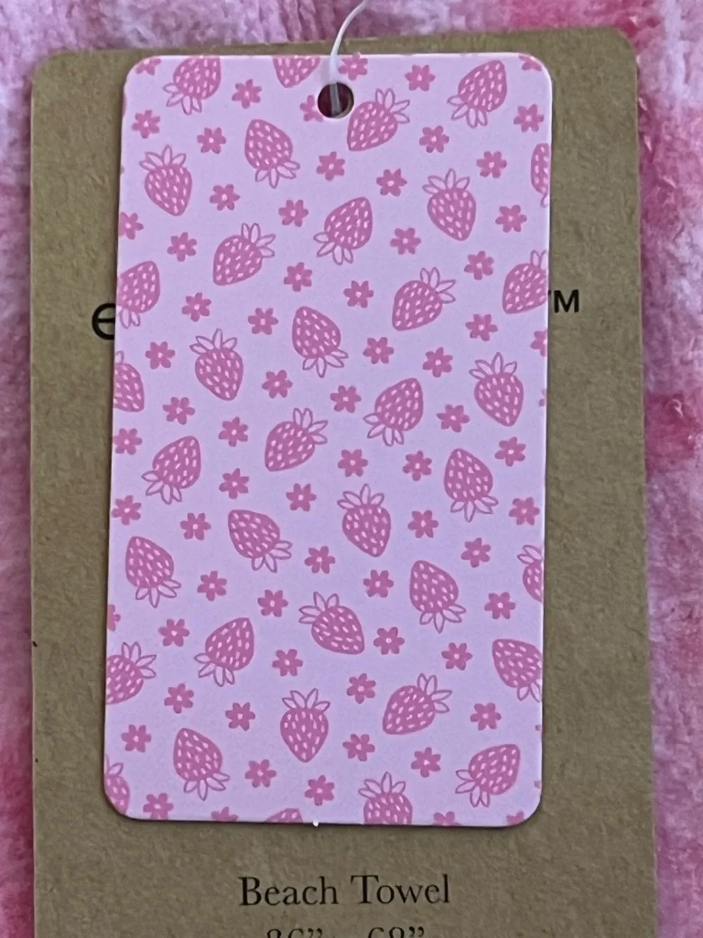 Eco-Melange 100% Cotton Strawberry Beach Towel 🍓